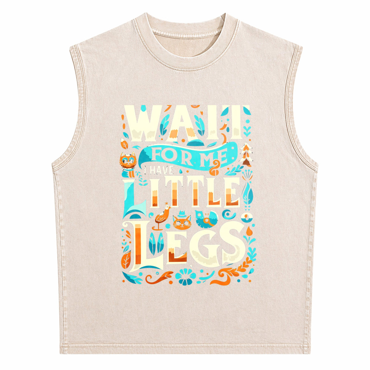 Cozy 'wait For Me I Have Little Legs' For Short Guys Men's Washed Tank Top