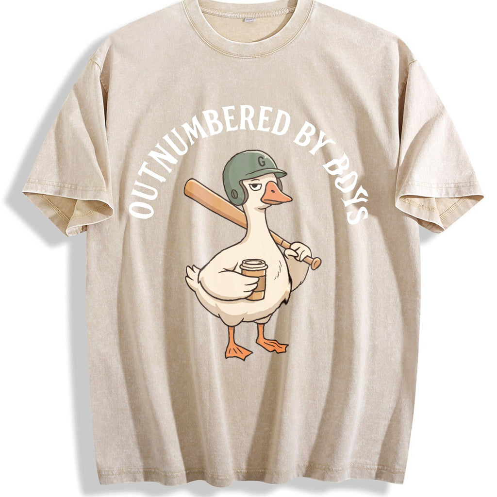 Funny Boy Mom Goose Vintage Washed T-Shirt product image 1