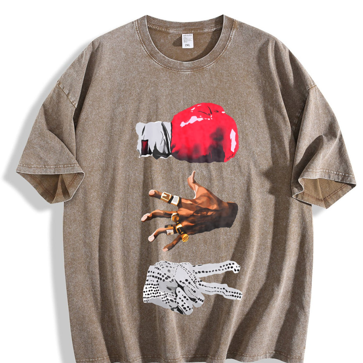 Red Fist And Golden Ring Gestures Vintage Washed T-Shirt