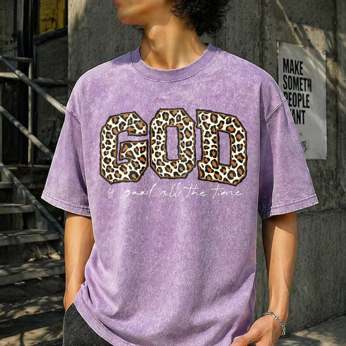 Leopard God Good Time Vintage Washed T-Shirt product image 6