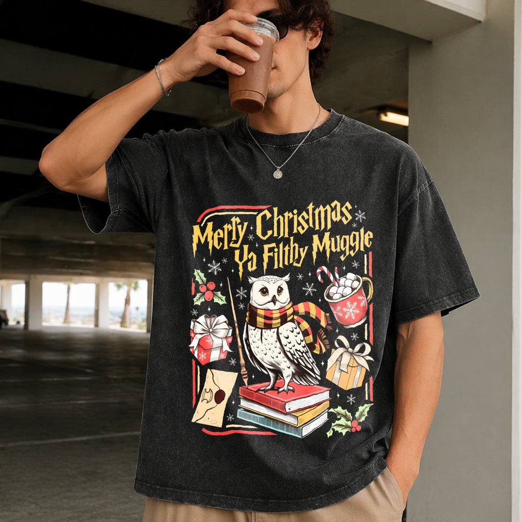 Merry Christmas Ya Filthy Wizard Holiday Vintage Washed product image 2
