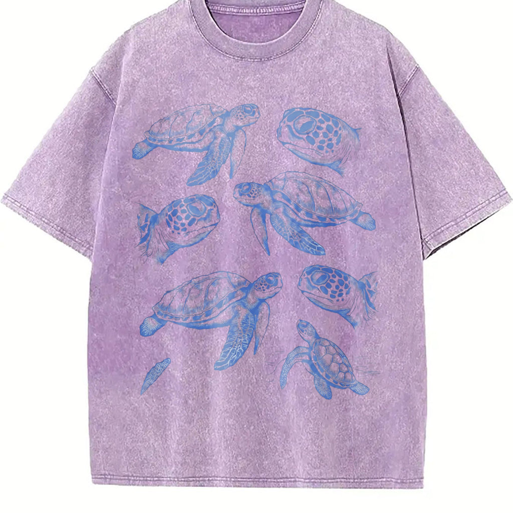 Sea Turtle 90s Tattoo Vintage Washed T-Shirt product image 6
