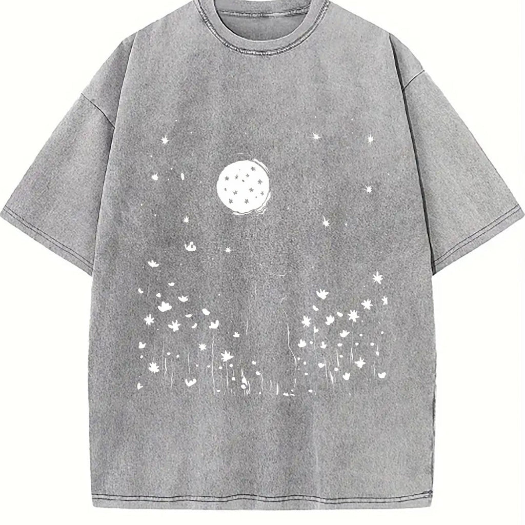 Inspired Moonlit Cat Field Vintage Washed T-Shirt product image 4