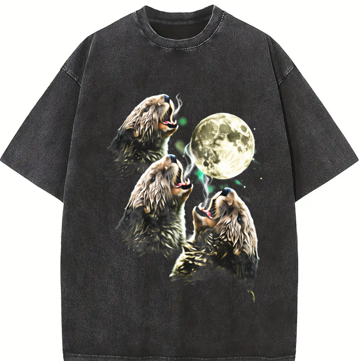 Otter Howling To Moon 90s Vintage Washed T-Shirt product image 2