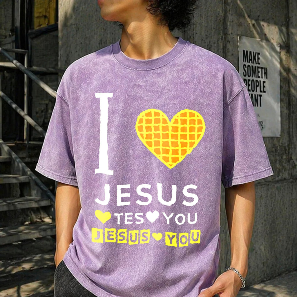 I Love Jesus You Vintage Washed T-Shirt product image 6