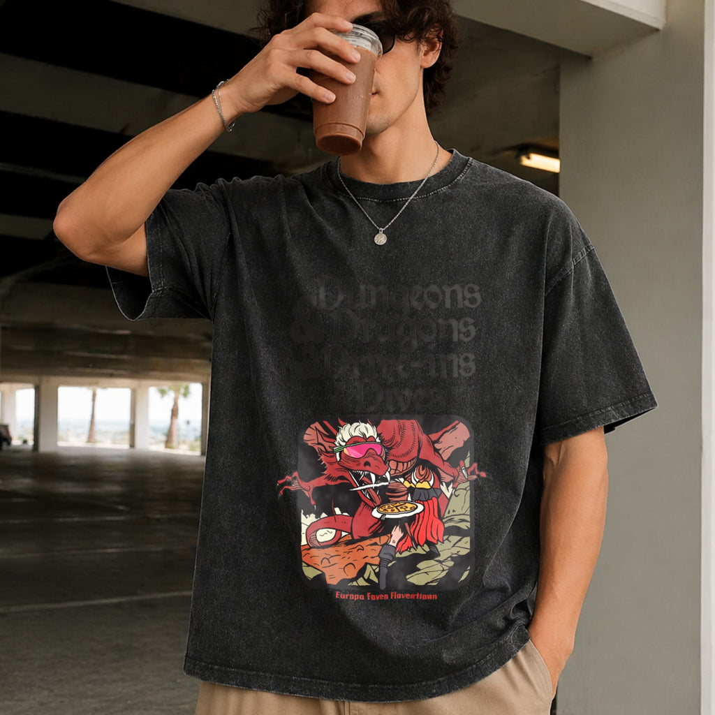 Dungeons And Dragons Drive Ins Dives Funny Vintage Washed product image 2