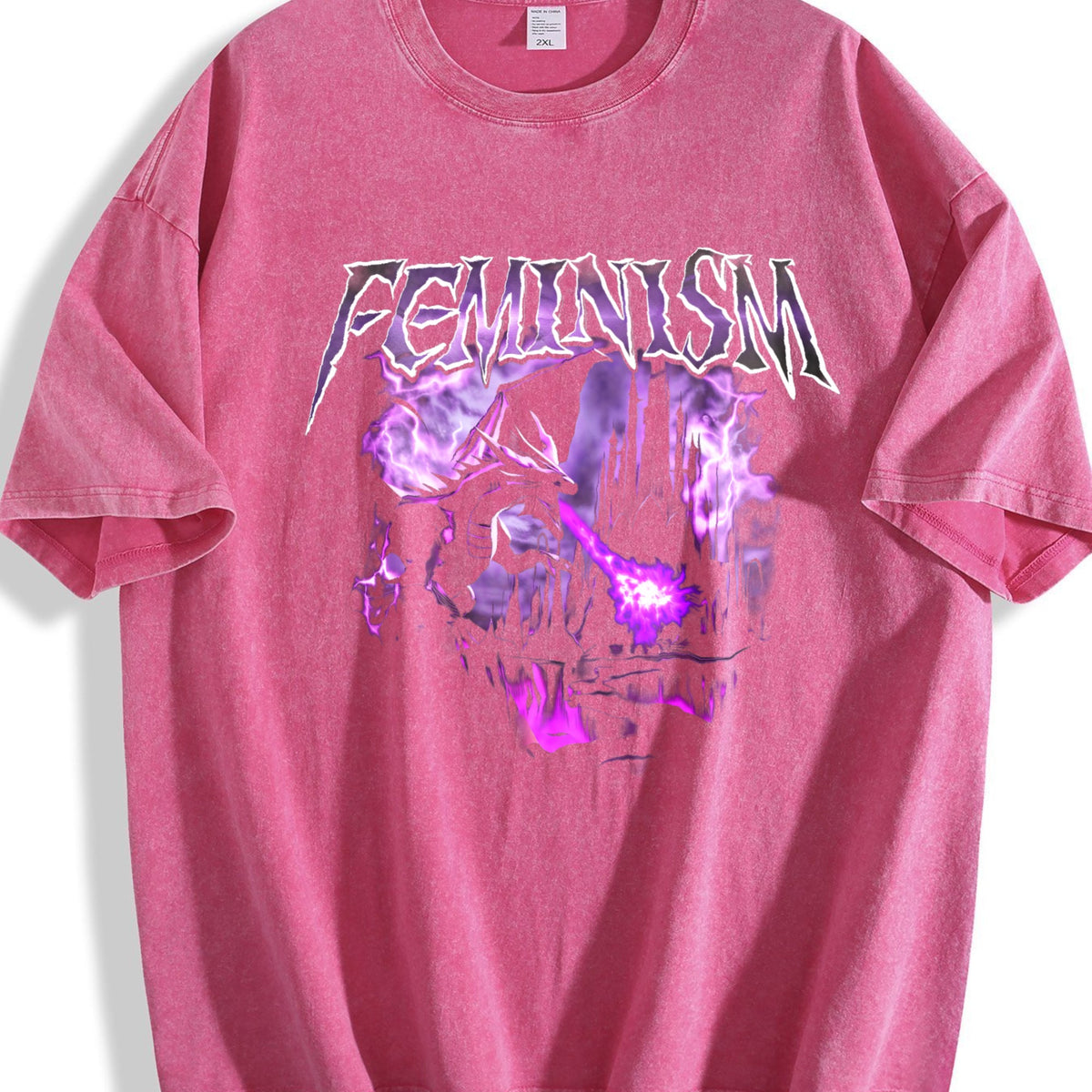 Feminism Dragon Vintage Washed T-Shirt product image 7