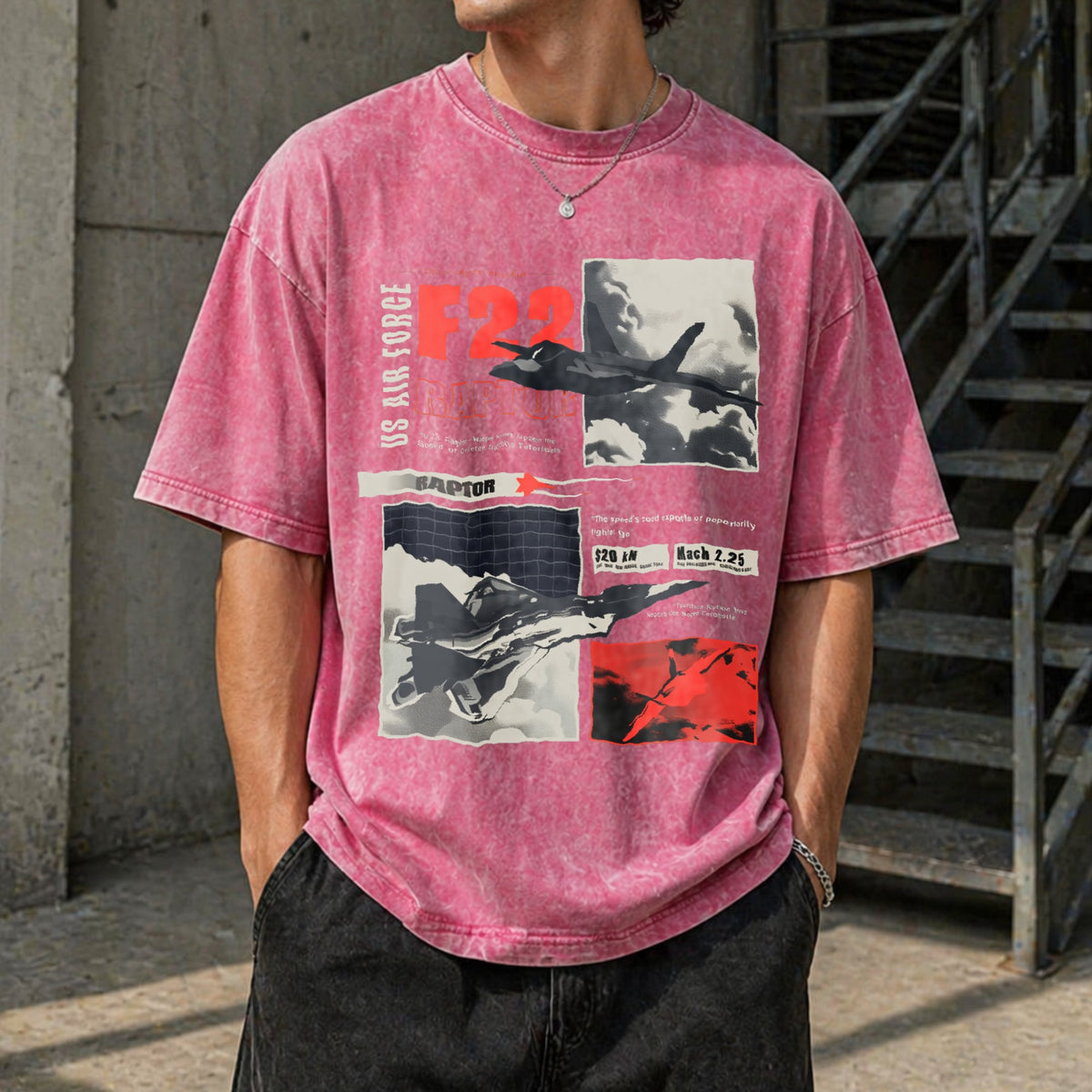F-22 Raptor Military Funny Good Vintage Washed T-Shirt product image 7