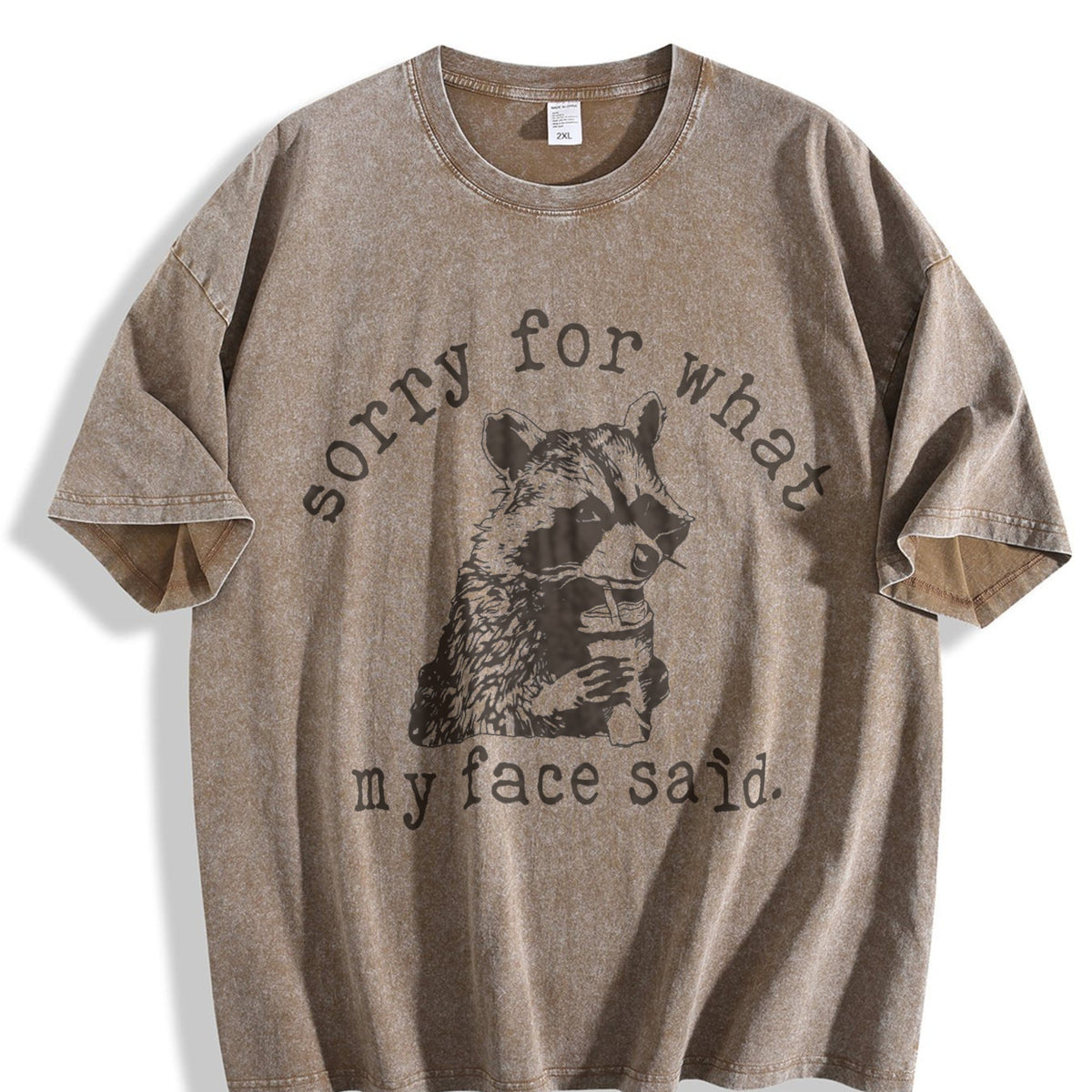 Sorry For What My Face Said Vintage Washed T-Shirt product image 3
