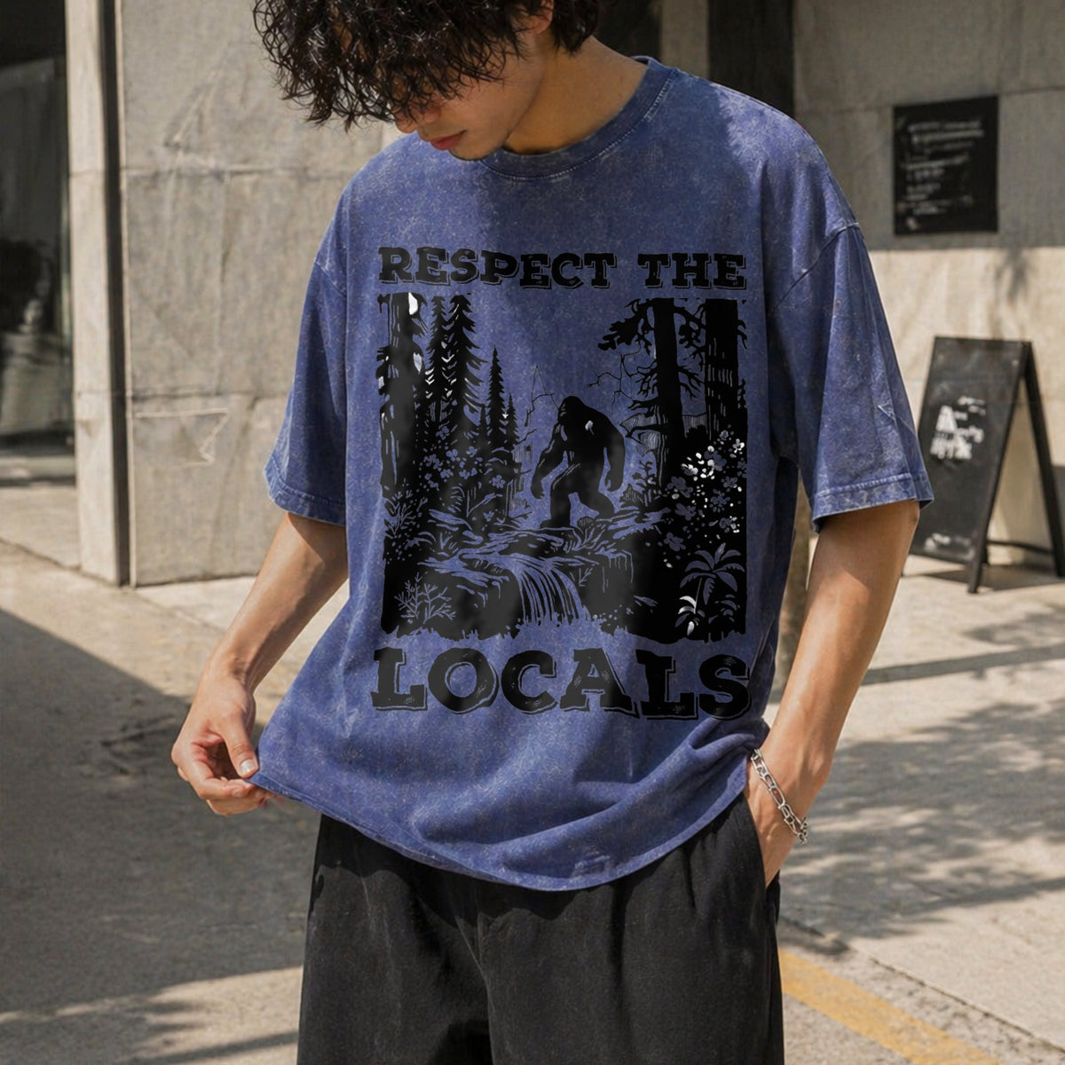 Respect The Locals Bigfoot Vintage Washed T-Shirt product image 8