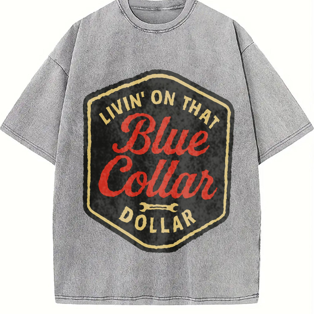 Living On That Blue Collar Dollar Western Cowboy Funny product image 4