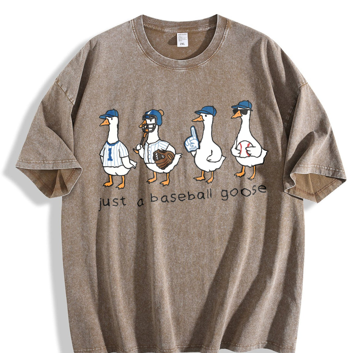 Baseball Goose Game Day Vintage Washed T-Shirt product image 3