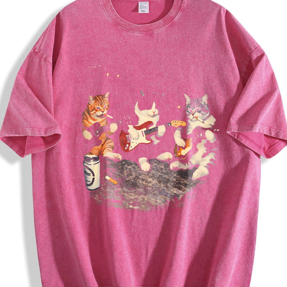 Rock Band Cats Vintage Washed T-Shirt product image 7