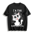 Animal Letter Cat Fine Summer Cotton T-Shirt product image 1