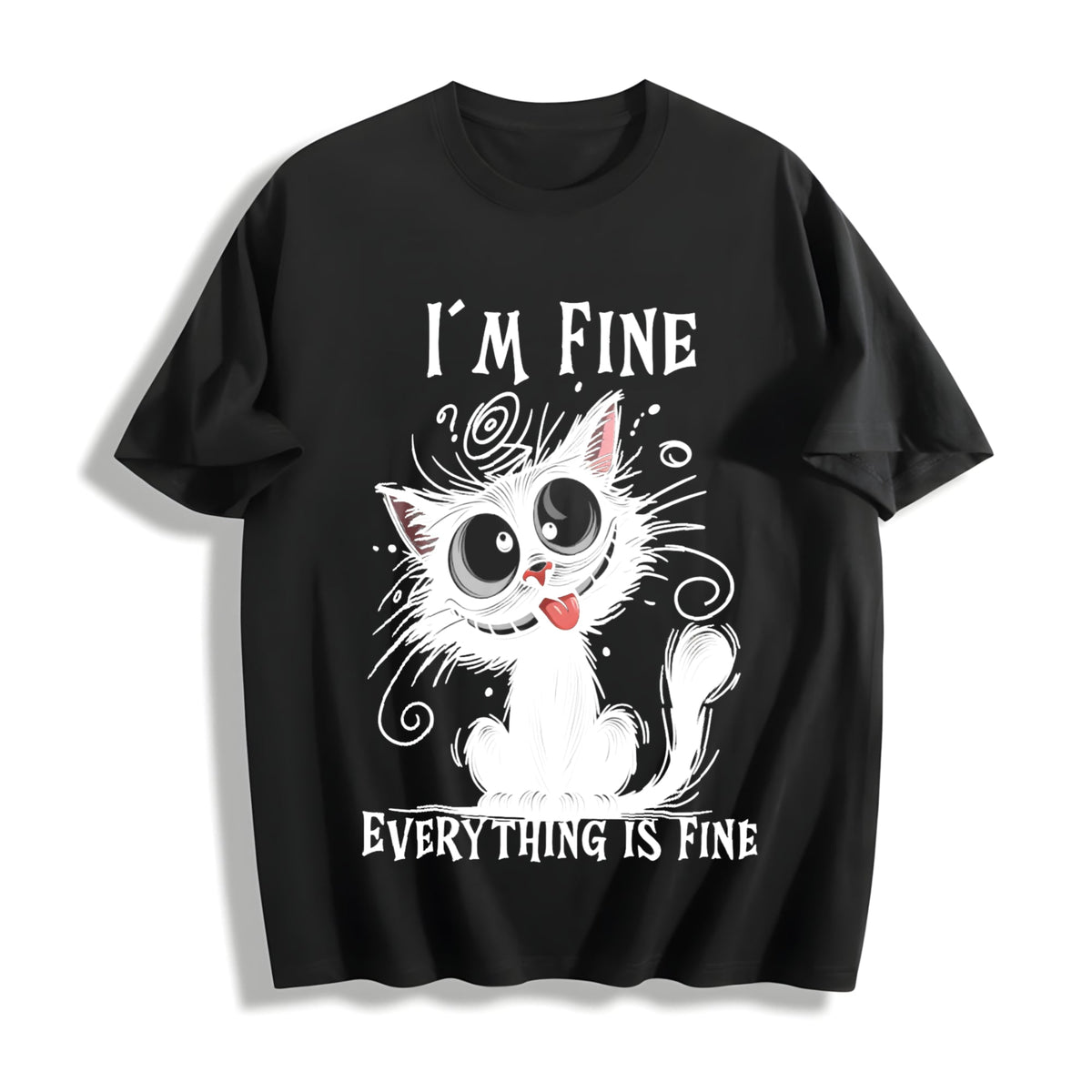 Animal Letter Cat Fine Summer Cotton T-Shirt product image 1