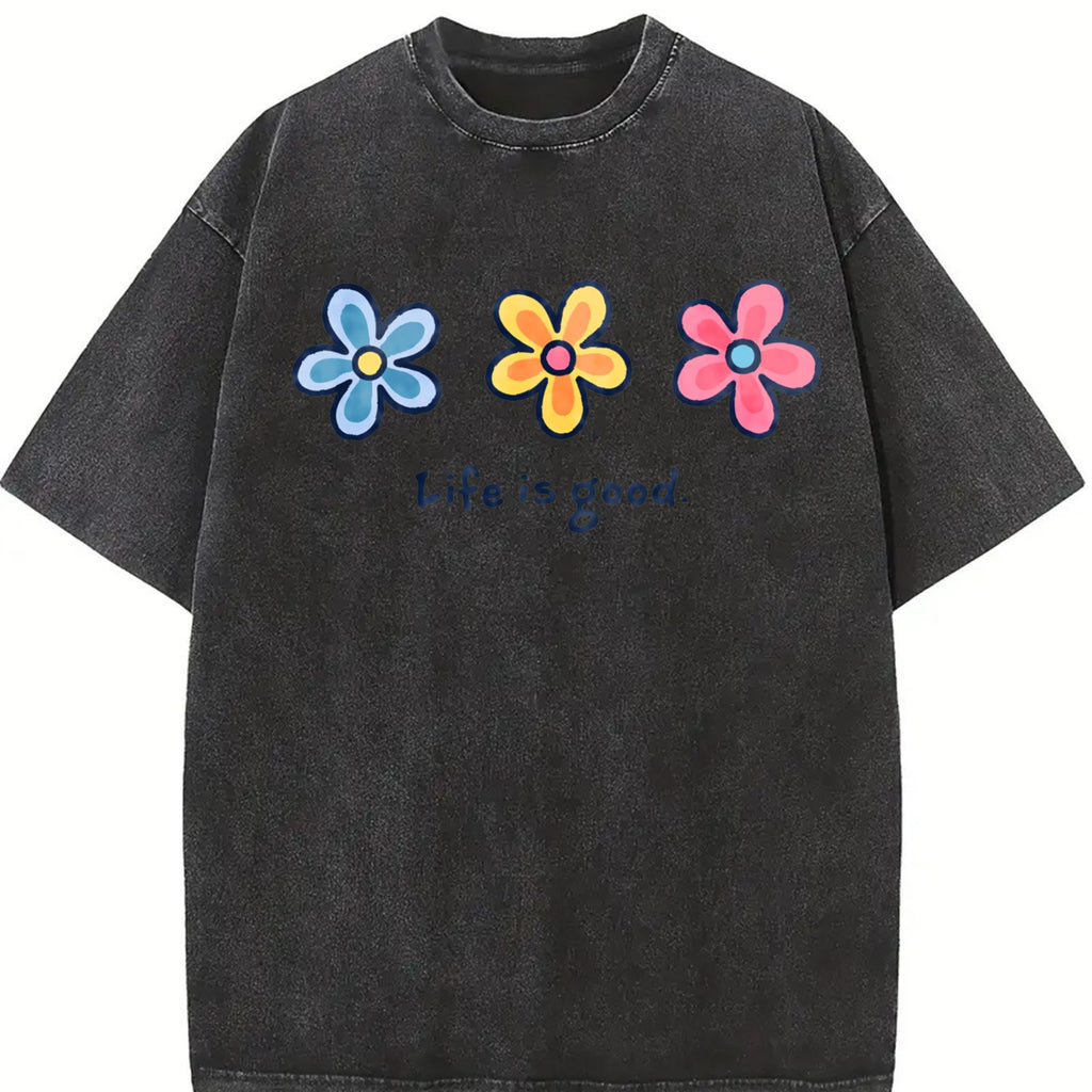 Daisy For Baggy Hip Hop Mother's Day Vintage Washed T-Shirt product image 2