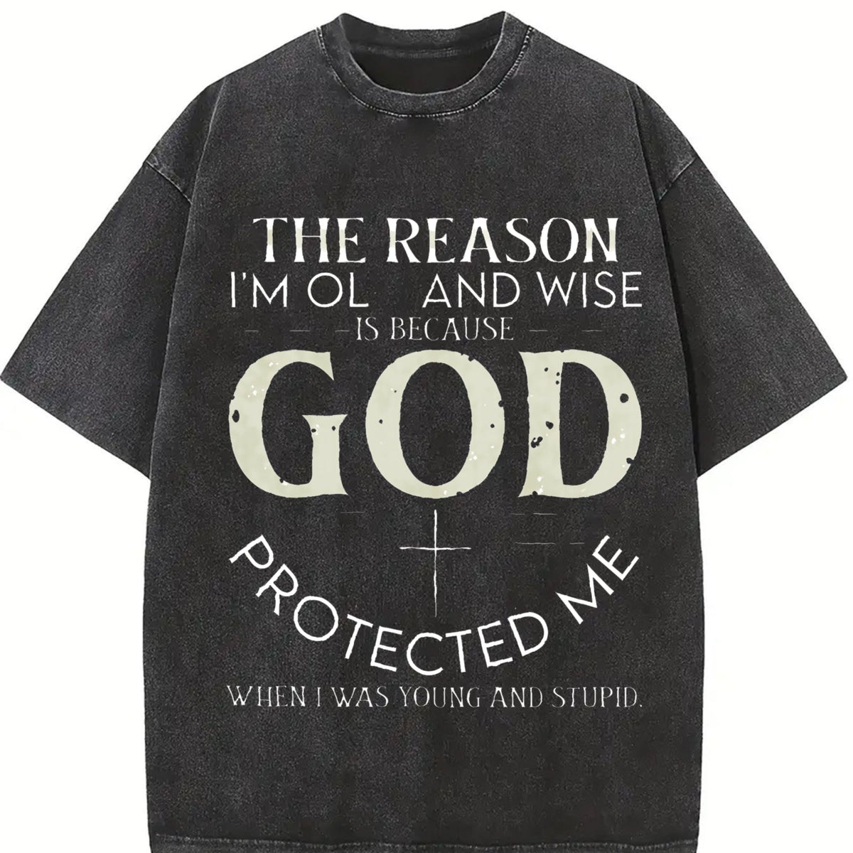 God Protected Me Vintage Washed T-Shirt product image 2
