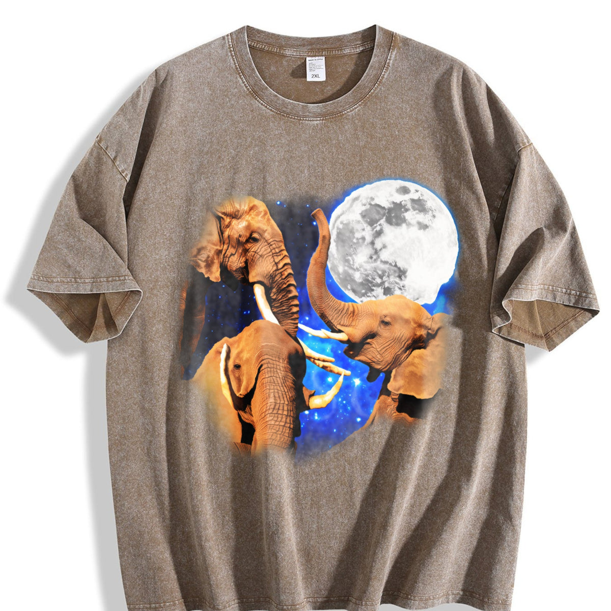 Three Elephants Moon 90s Vintage Washed T-Shirt product image 3