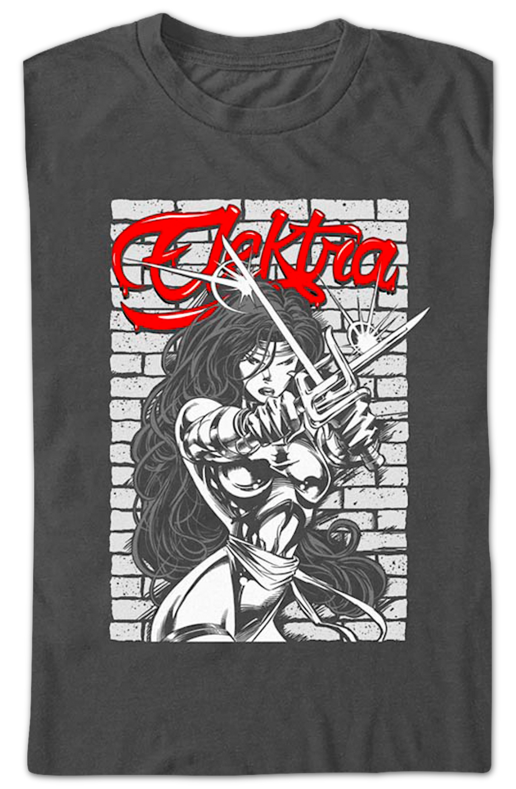 Elektra Brick Wall Pose Marvel Comics T-Shirt product image 2