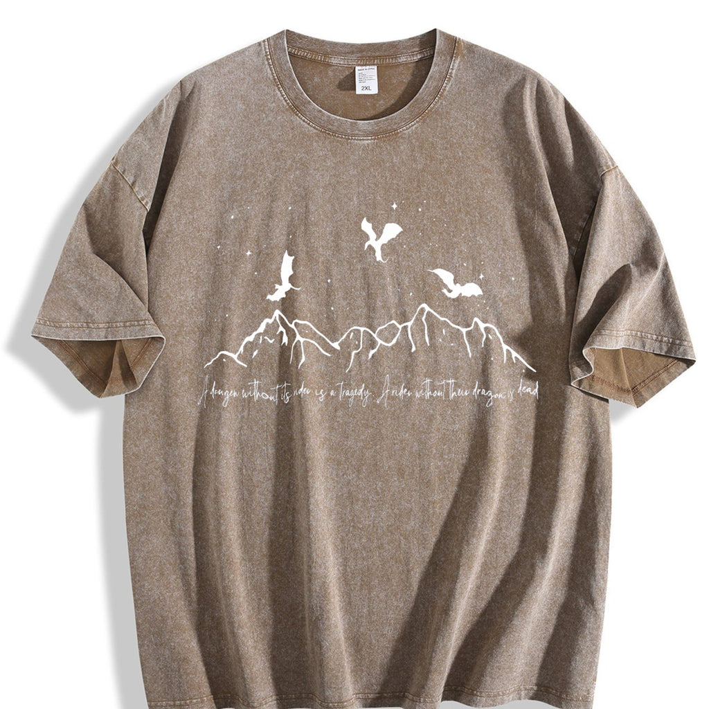 Dragon Without Its Rider Is A Tragedy Vintage Washed T-Shirt product image 3