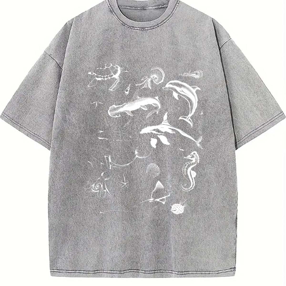 Fitting For A 90s Marine Life With Whales Vintage Washed product image 4
