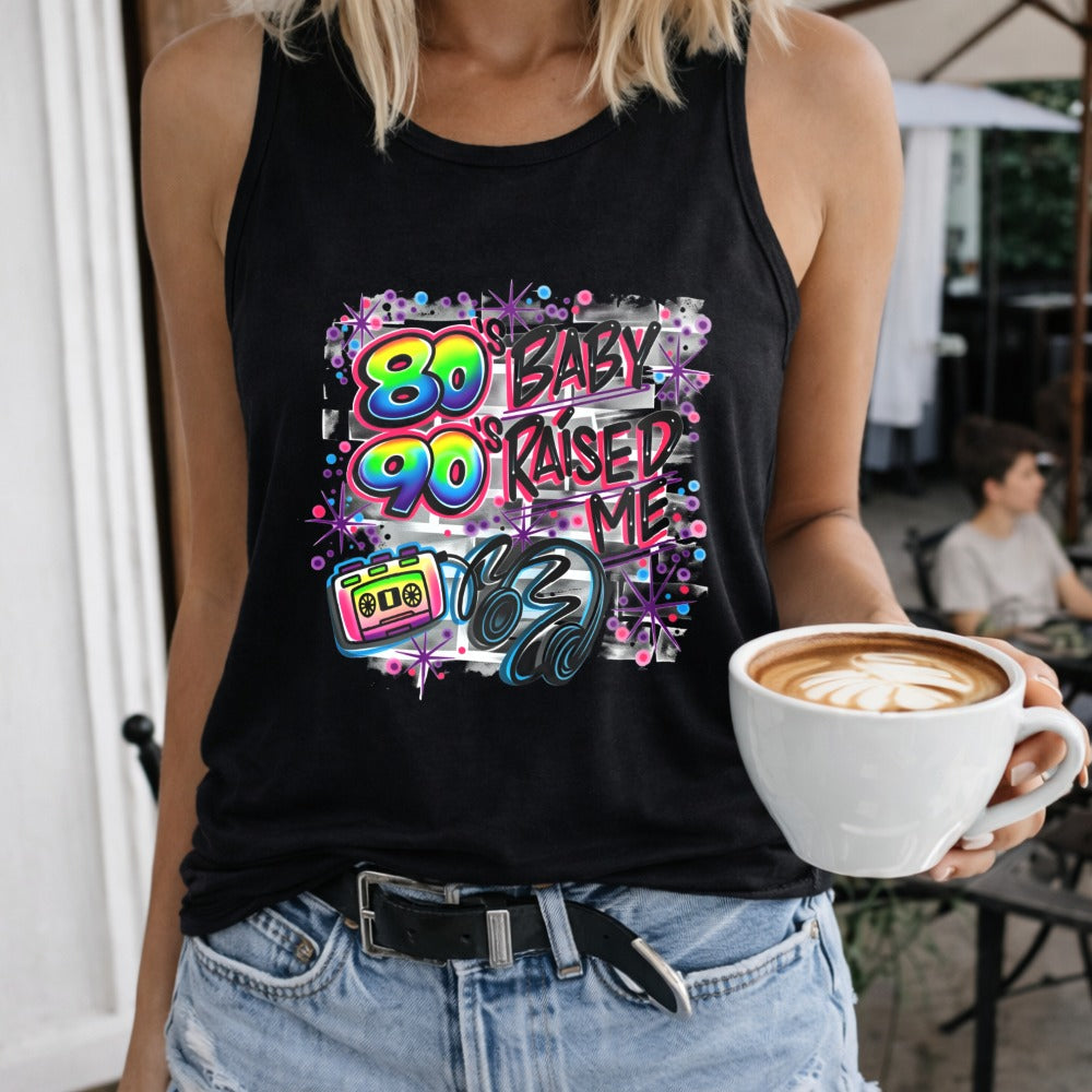 From The 80s And 90s Raised Me Regular Vacation - Fun Cartoon Women's Tank Top