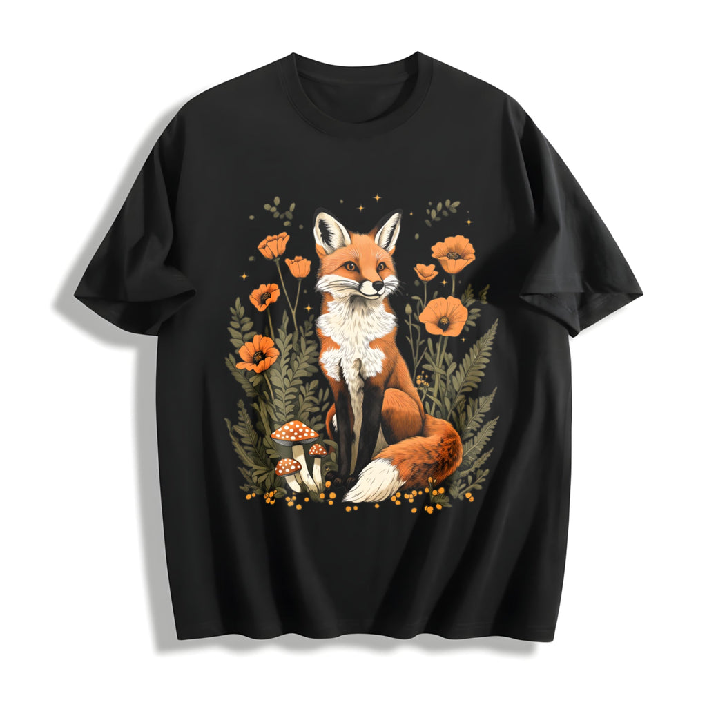 Plant And Animal Fox Floral Spotted Mushroom Summer Cotton product image 1