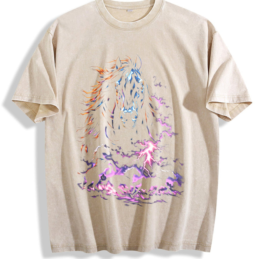 Lightning Horse 90s Vintage Washed T-Shirt product image 1