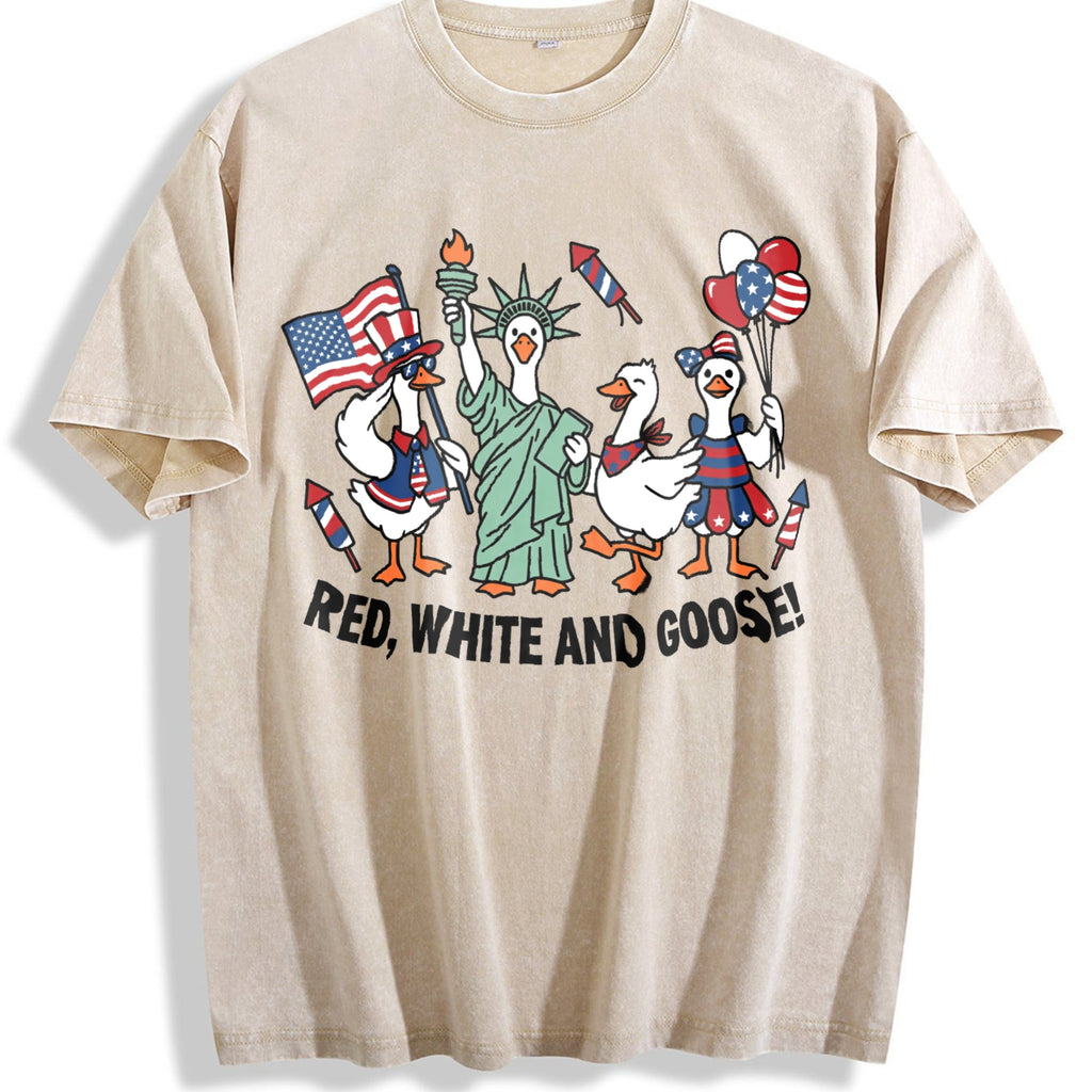 Red White And Goose Vintage Washed T-Shirt product image 1