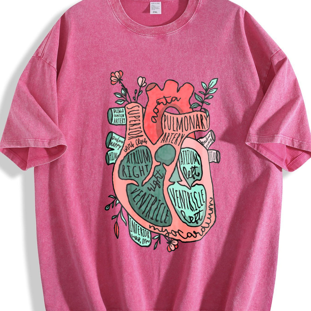 Anatomical Heart Vintage Washed T-Shirt product image 5
