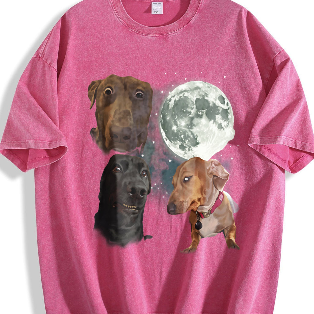Three Dog Meme Moon Vintage Washed T-Shirt product image 7