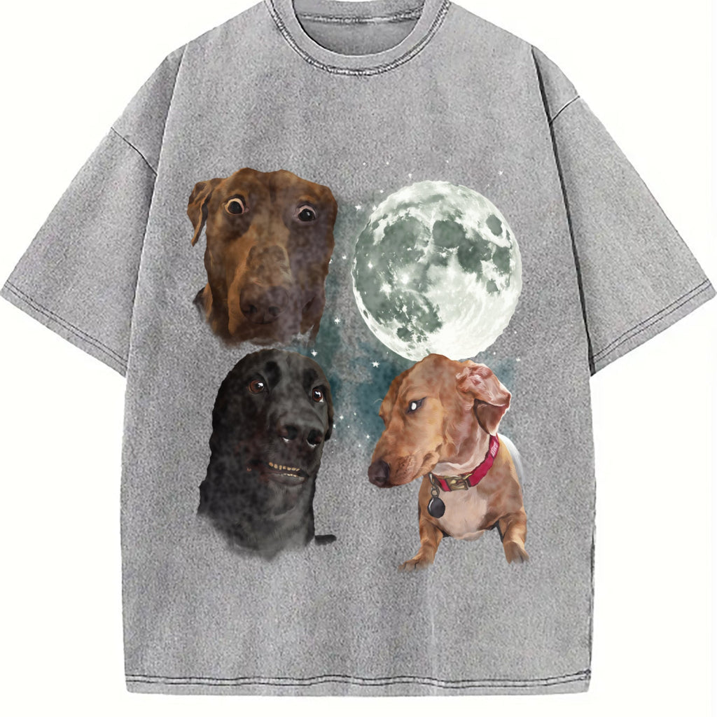 Three Dog Meme Moon Vintage Washed T-Shirt product image 5