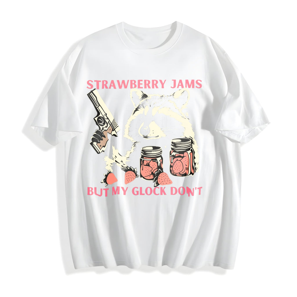 Funny Cute Raccoon With Strawberry Jams And Pewpew product image 2