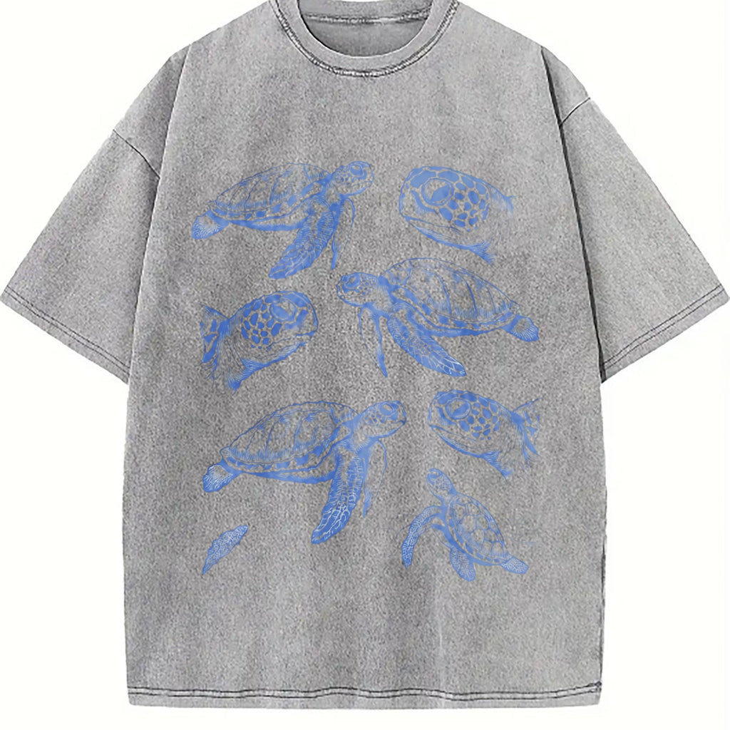 Sea Turtle 90s Tattoo Vintage Washed T-Shirt product image 5