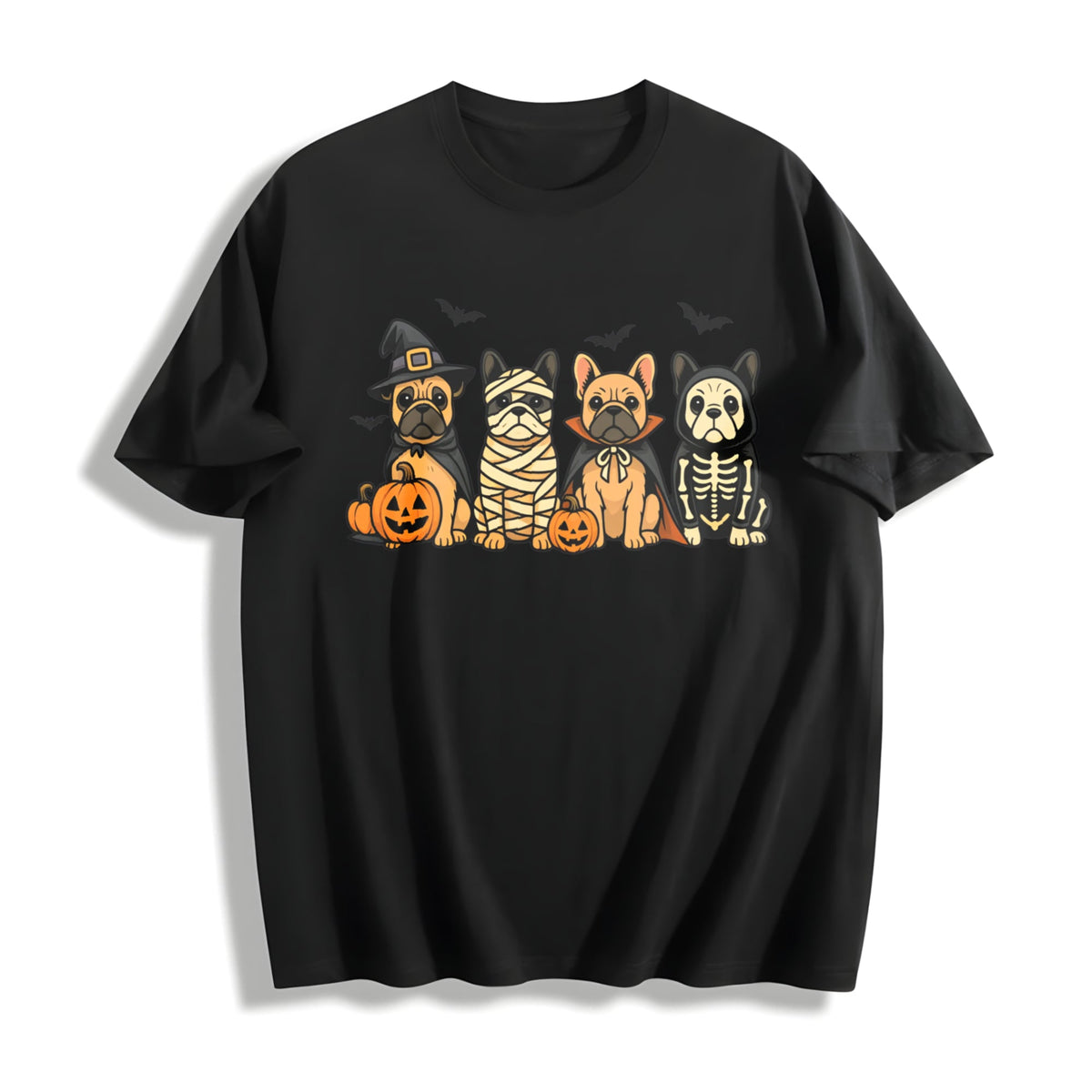 Halloween French Bulldog Cotton T-Shirt product image 1