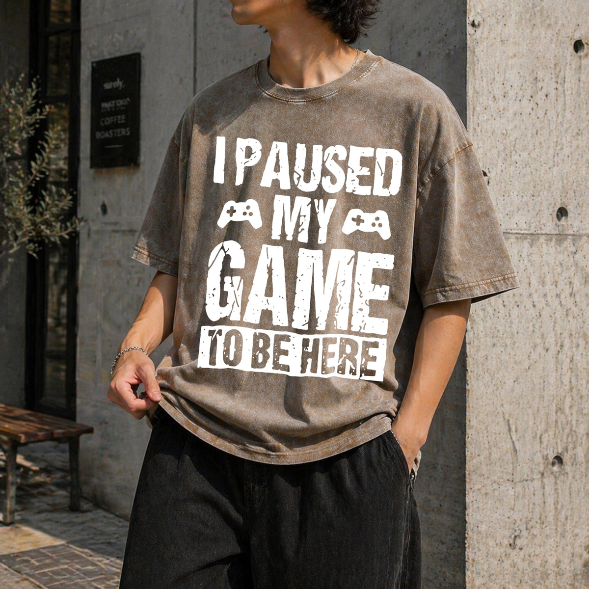 I Paused My Game To Be Here Gamer Fun Gaming Themed Vintage product image 3