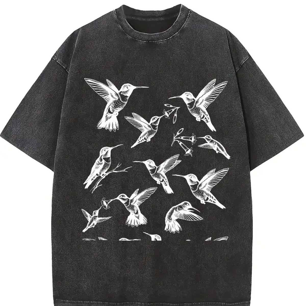 Hummingbird 90s Tattoo Vintage Washed T-Shirt product image 2
