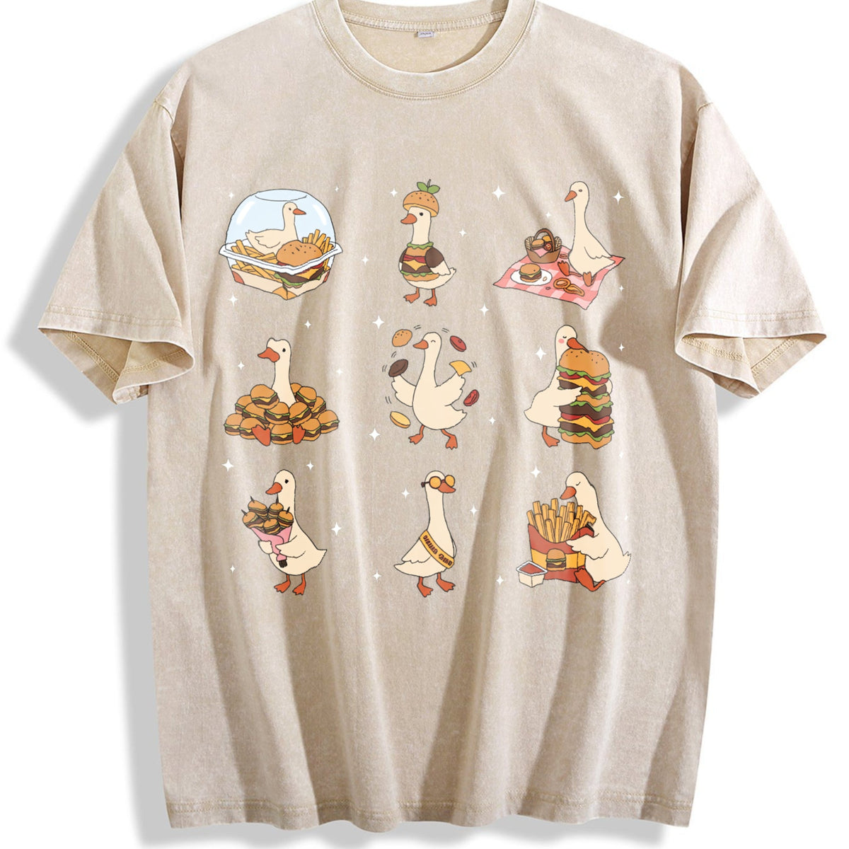 Burger Lover Silly Goose Vintage Washed T-Shirt product image 1