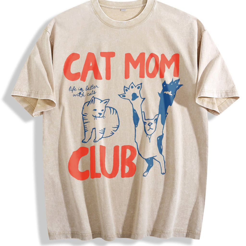 Cat Mom Club Vintage Washed T-Shirt product image 1