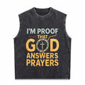 Christian I Am God's Response To Prayer With Crown Men's Washed Tank Top