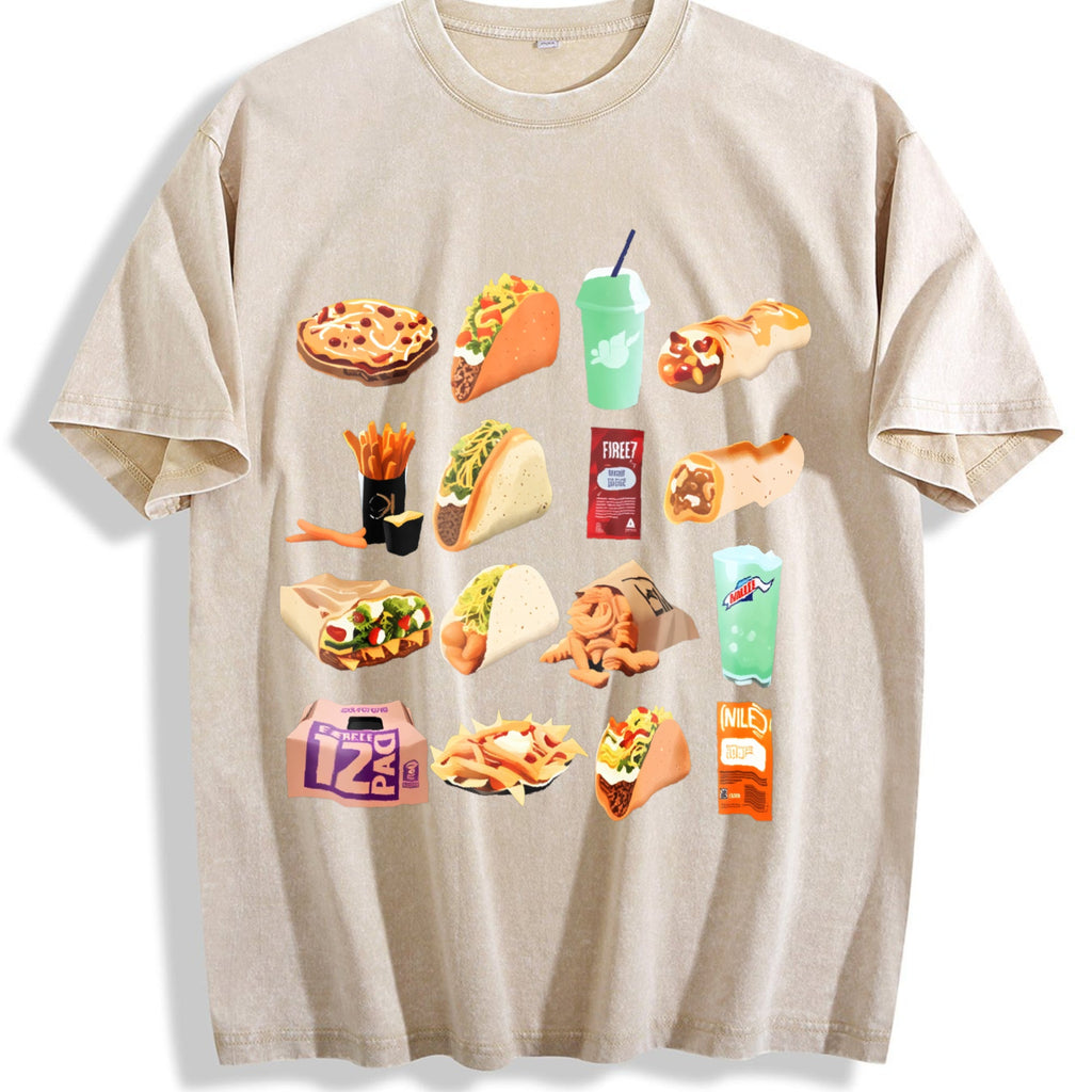 Mexican Food Tacos Vintage Washed T-Shirt product image 1