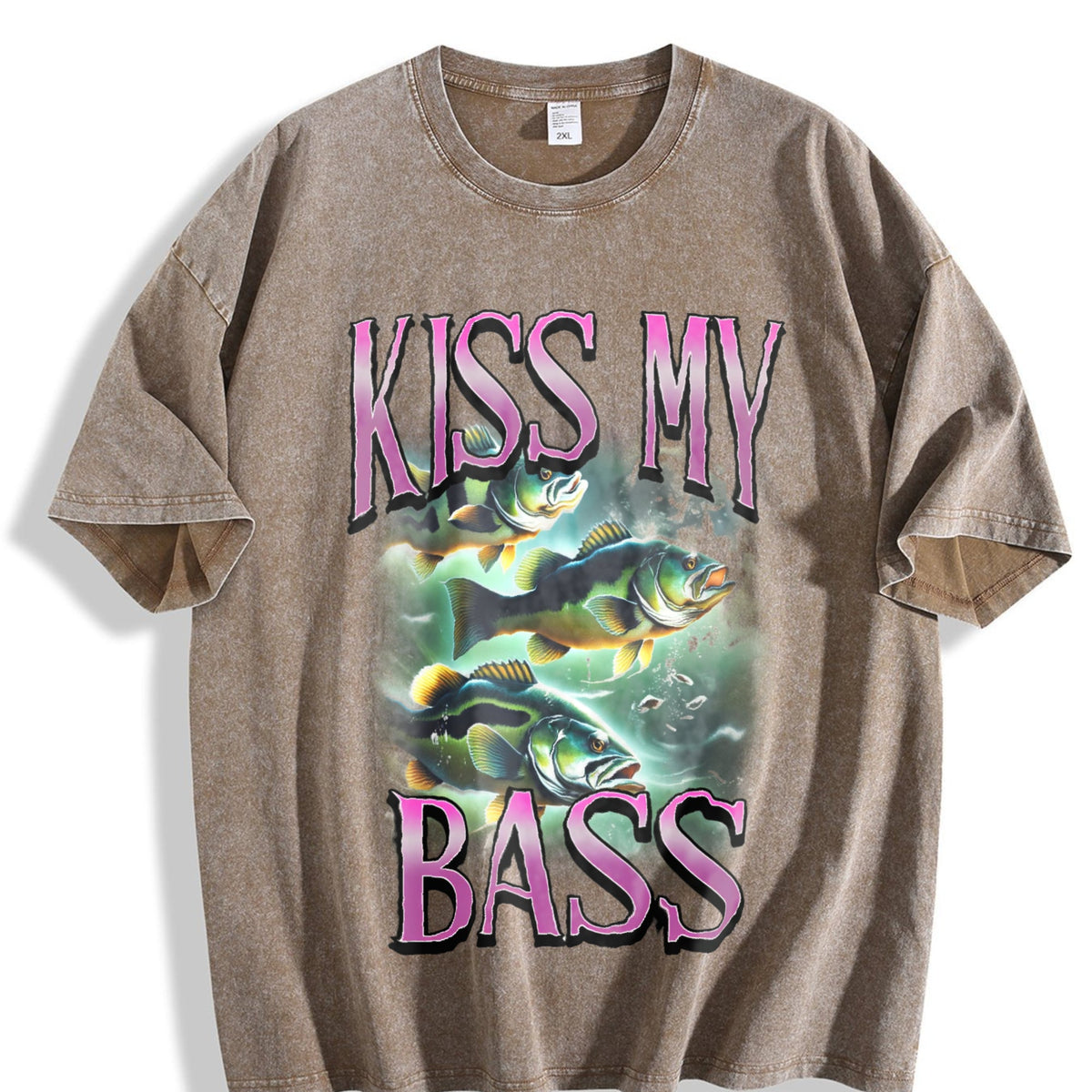 Kiss My Bass Fishing Vintage Washed T-Shirt product image 3
