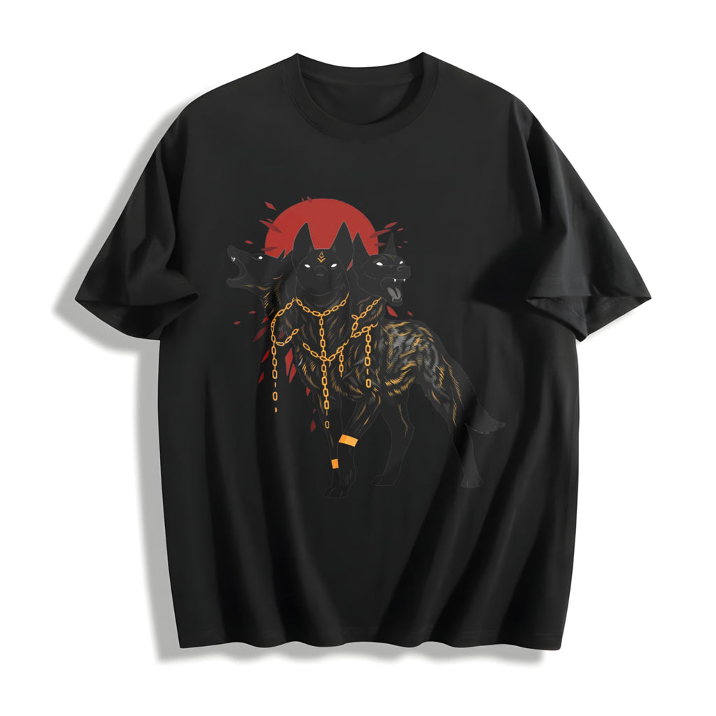 Summer : Red Moon Cerberus Cotton T-Shirt product image 1