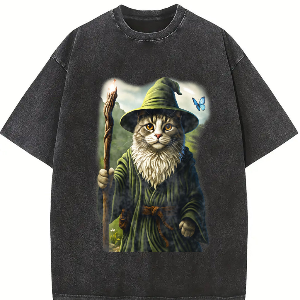 Catdalf Wizard 90s Vintage Washed T-Shirt product image 2