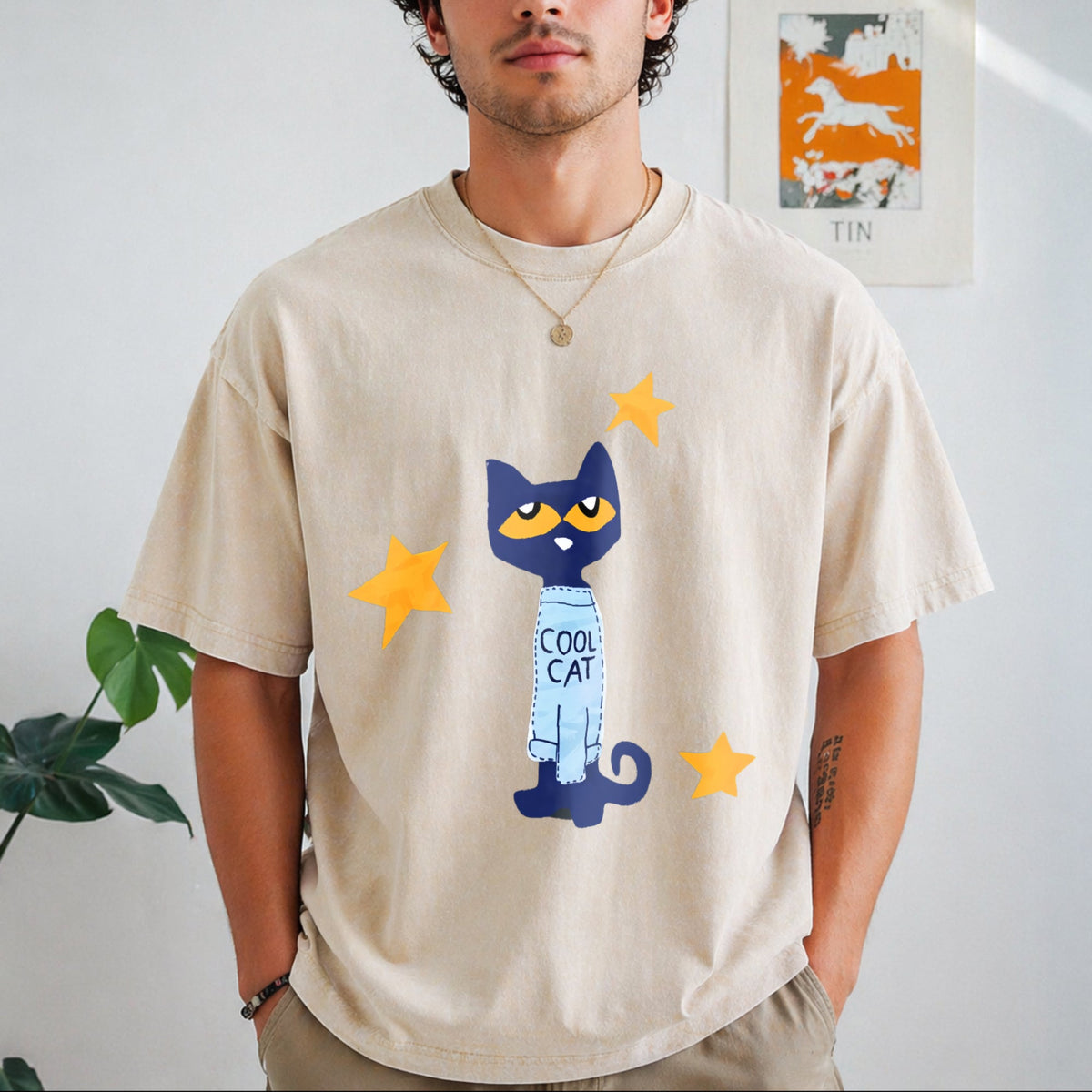Statement : Black With Text Vintage Washed T-Shirt product image 1