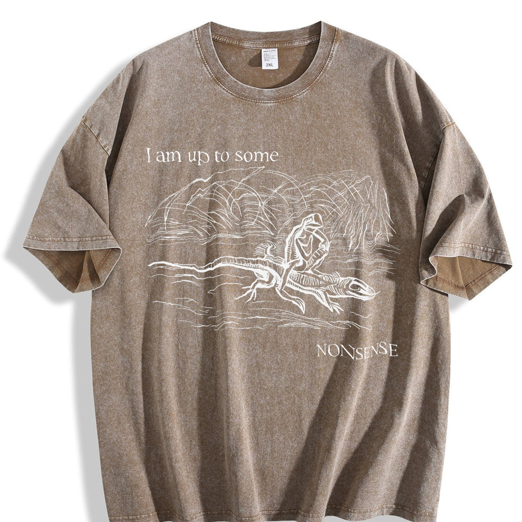 I Am Up To Some Nonsense Frog Vintage Washed T-Shirt product image 3