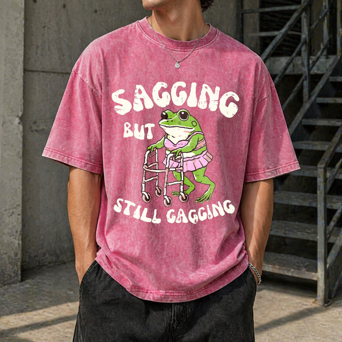 Sagging But Still Gagging Frog Funny Cringe Meme Vintage product image 7