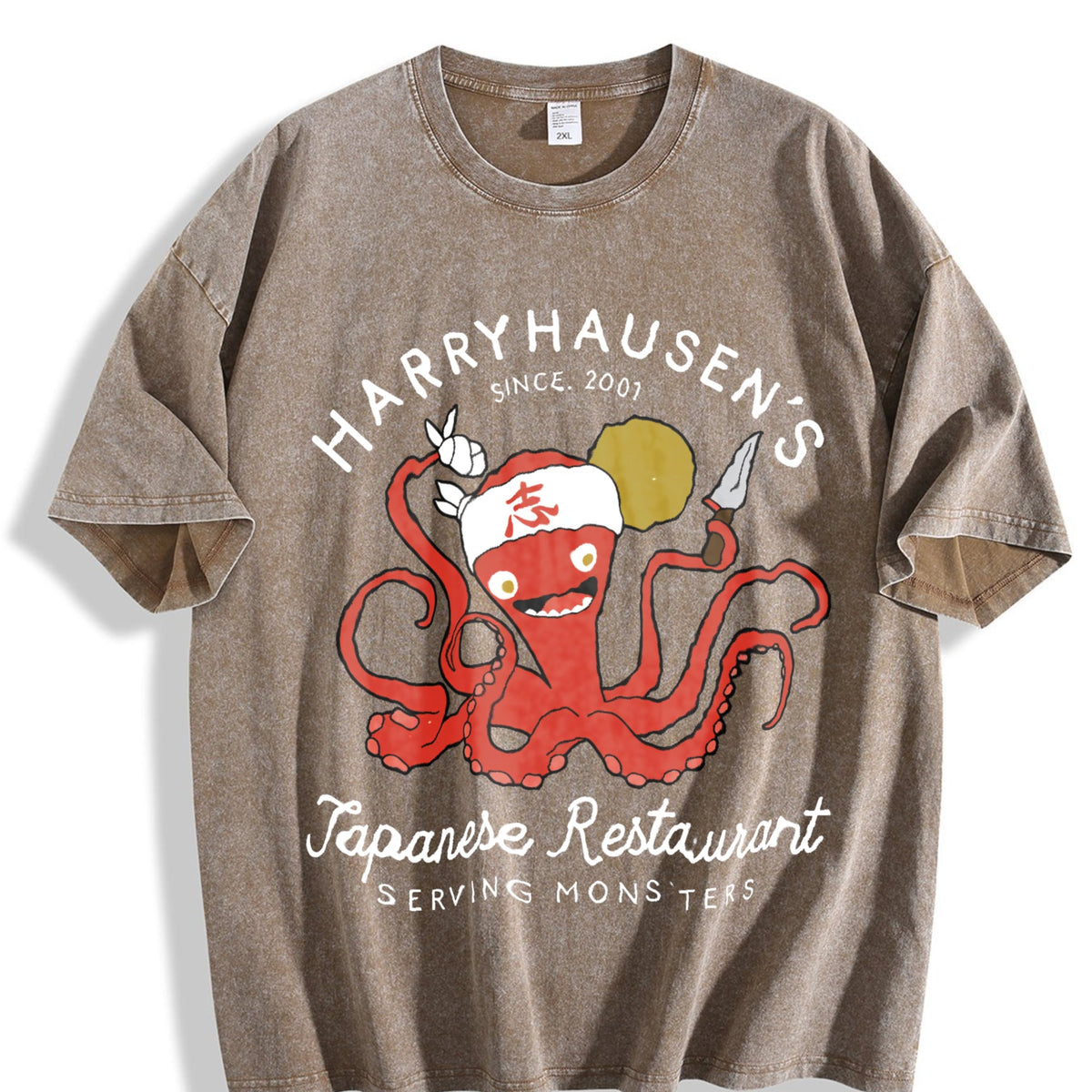 Summer With Octopus Vintage Washed T-Shirt product image 3