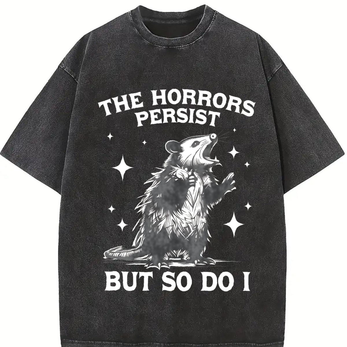 Horrors Persist But So Do I Possum Meme Vintage Washed product image 2
