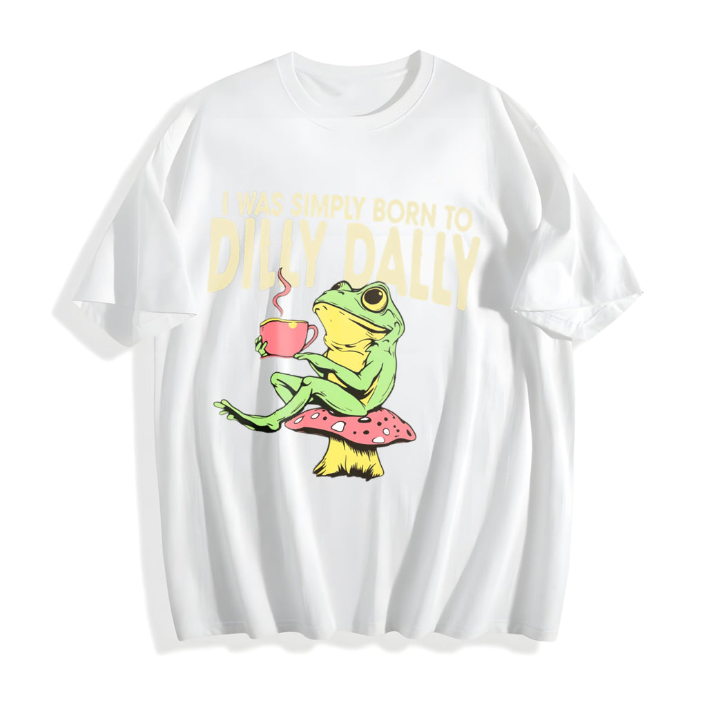 Funny Frog On Mushroom Born To Dilly Dally Meme - Boxy product image 2
